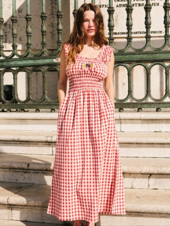 Lisa Says Gah Dresses & Skirts - Lisa Says Gah Red Gingham Maxi Dress